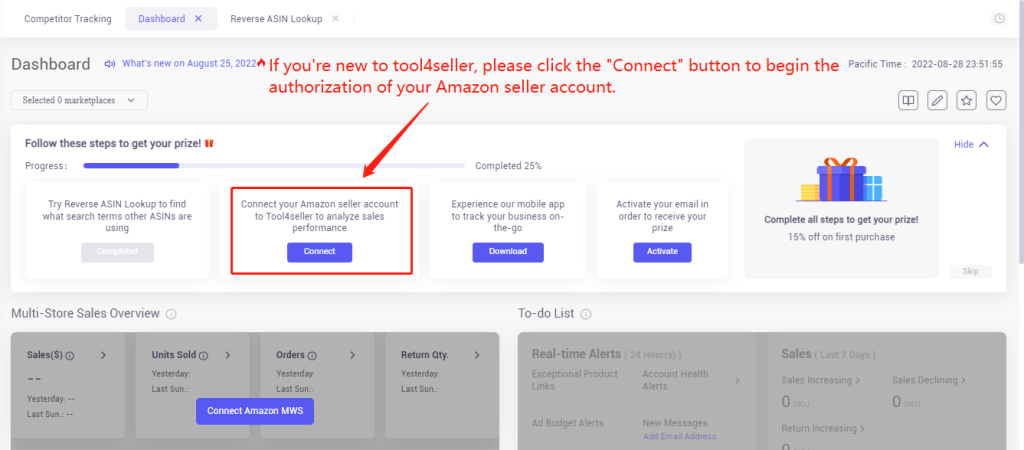 Authorize your connector to your account.