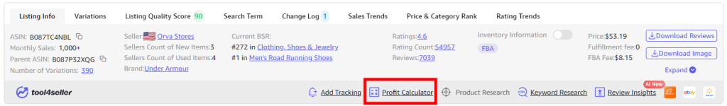 Toolrseller Profit Calculator