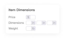 item dimensions