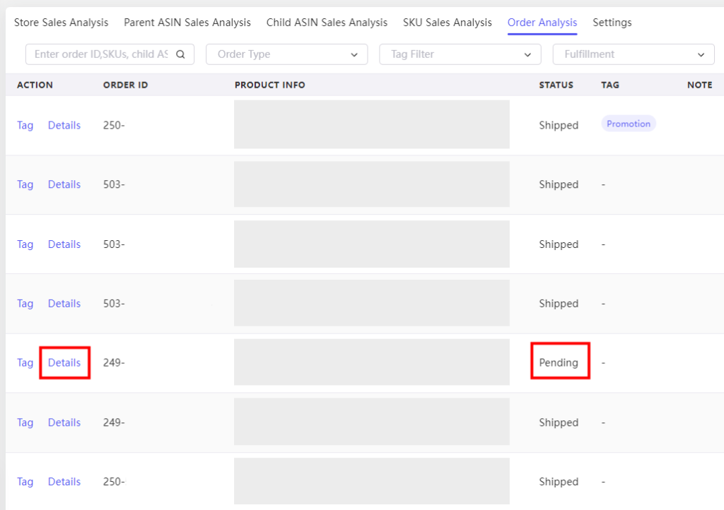 order analysis