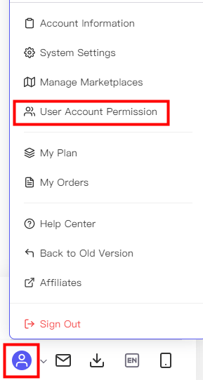 Tool4seller User Account Permission