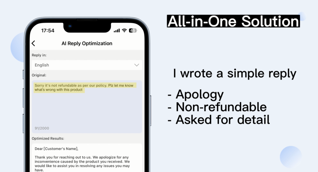AI improve reply